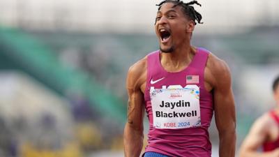 KOBE, JAPAN - MAY 18:
Jaydin BLACKWELL of team the United States of America competes in the Men's 100m T38 during day two of the World Para Athletics Championships Kobe at Kobe Universiade Memorial Stadium on May 18, 2024 in Kobe, Hyogo, Japan.  (Photo ...